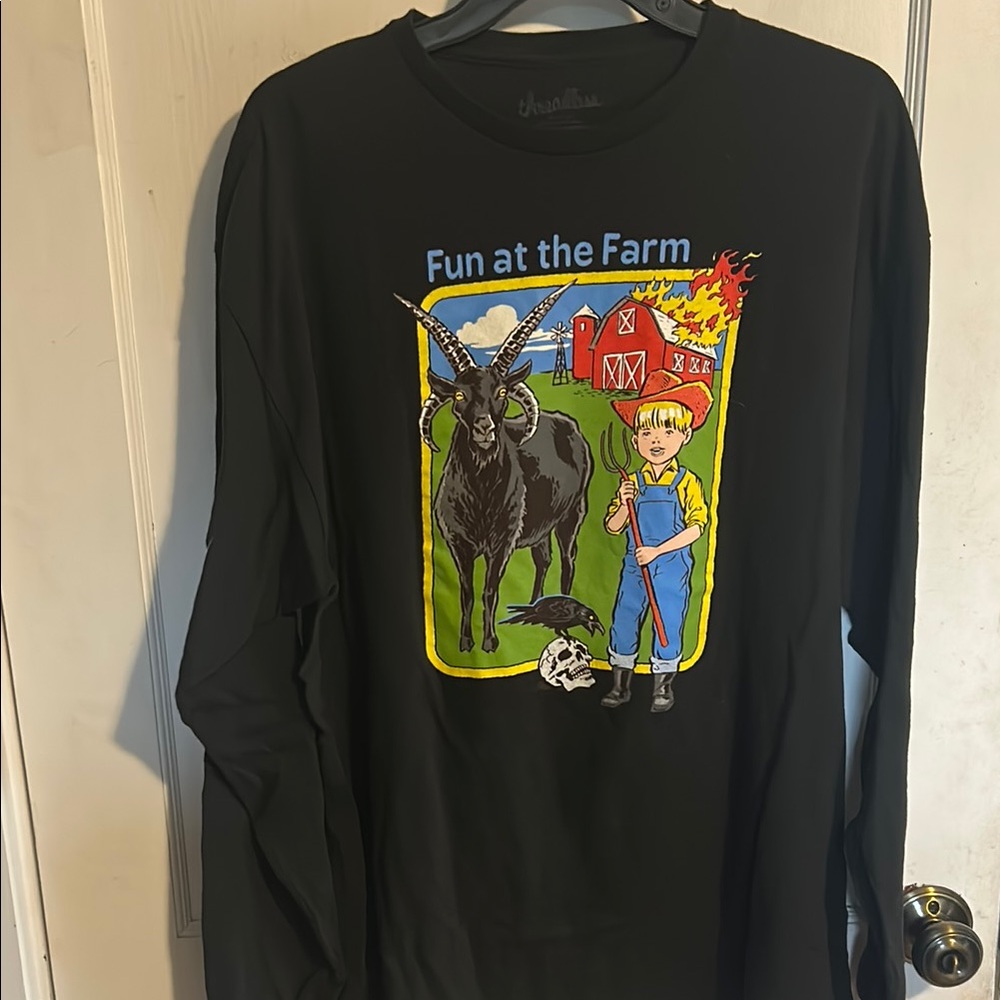 Stephen Rhodes Black Kids Fun at the Farm Long Sleeve Shirt